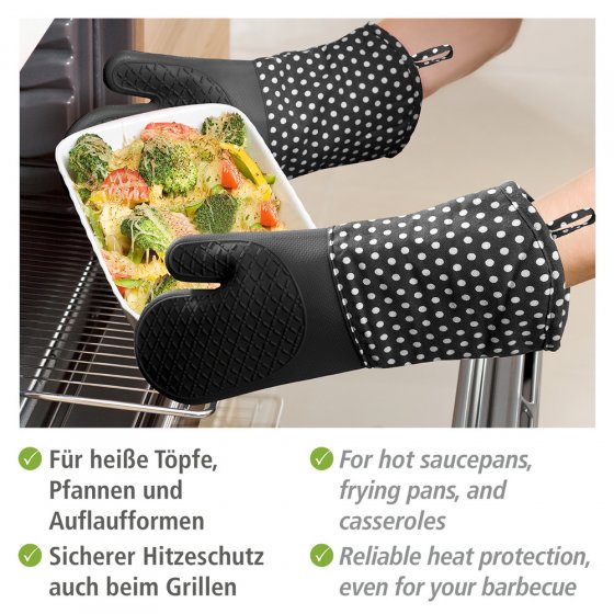 Topfhandschuhe Silikon Schwarz, 1 Paar