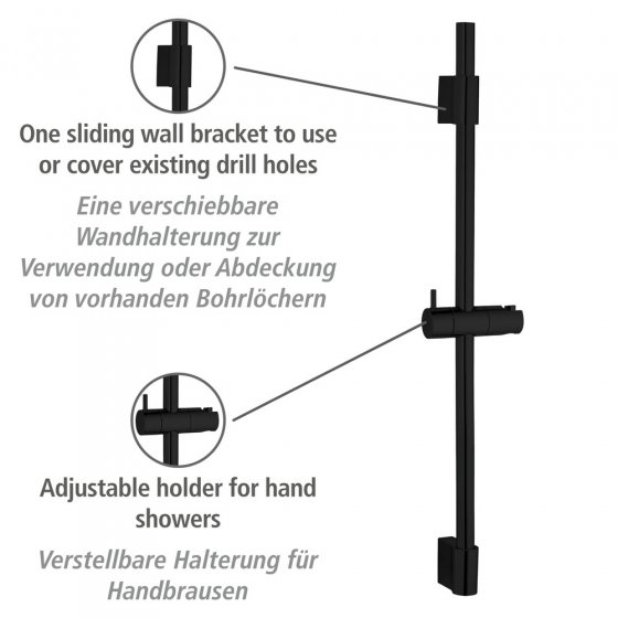 Duschstange Mod. Classic Schwarz 70 cm, 70 cm 