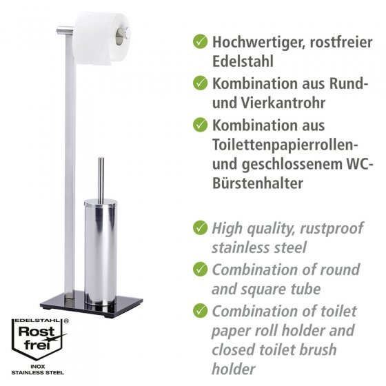 Stand WC-Garnitur Mod. Lava, aus rostfreiem Edelstahl