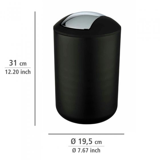 Schwingdeckeleimer Mod. Brasil Schwarz L, 6,5 Liter