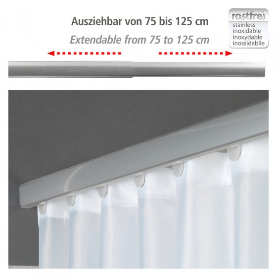 Teleskop-Duschschiene Mod. Era Chrom 75-125 cm, für Duschvorhänge 