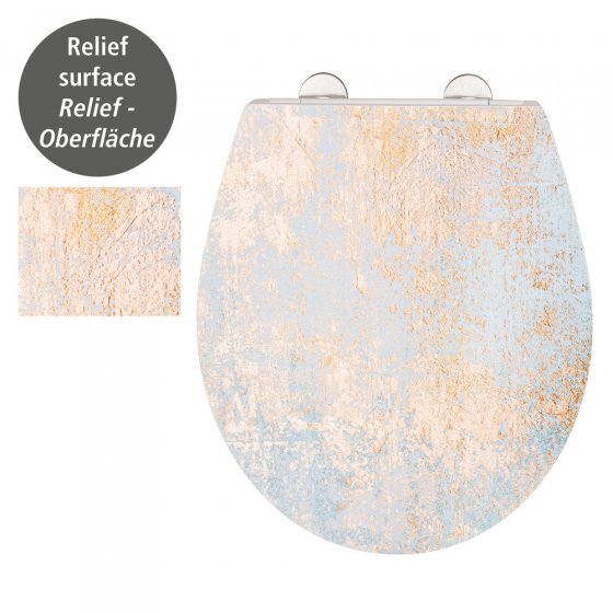 Premium WC-Sitz Mod. Agate mit Relief, aus antibakteriellem Duroplast 