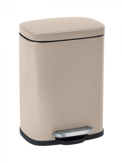 Treteimer Mod. Leno, Taupe 5 L, Easy-Close Absenkautomatik 