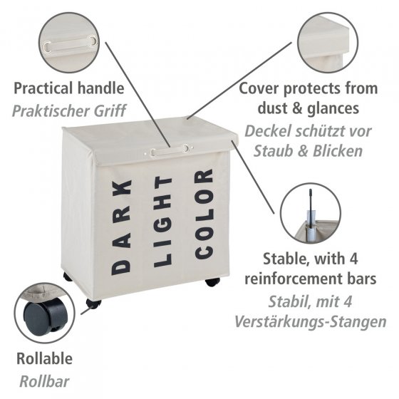 Wäschesammler Mod. Trivo Beige, Fassungsvermögen: 116 Liter