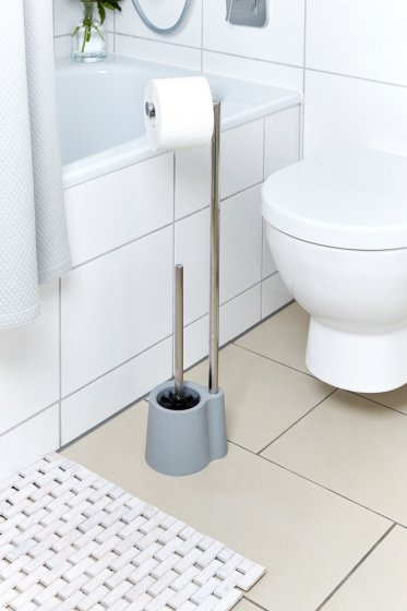 Stand WC-Garnitur Mod. Avola Grau, aus rostfreiem Edelstahl