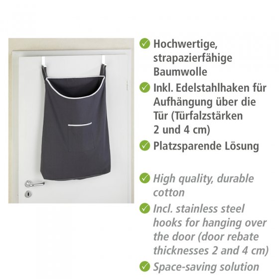 Über-Tür Wäschesammler Mod. Canguro Grau, 65 l