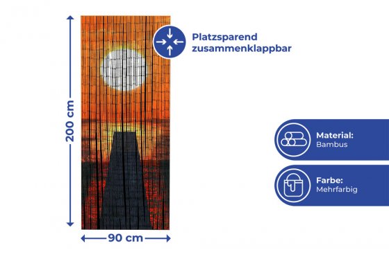 Bambusvorhang Mod. Sonnenuntergang, 90 x 200 cm 