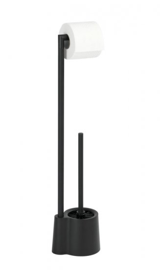 Stand WC-Garnitur Mod. Avola Schwarz matt, aus rostfreiem Edelstahl 