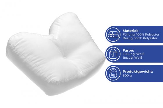 Seitenschläferkissen mit Bezug, ca. 52 x 40 x 16,5 cm 