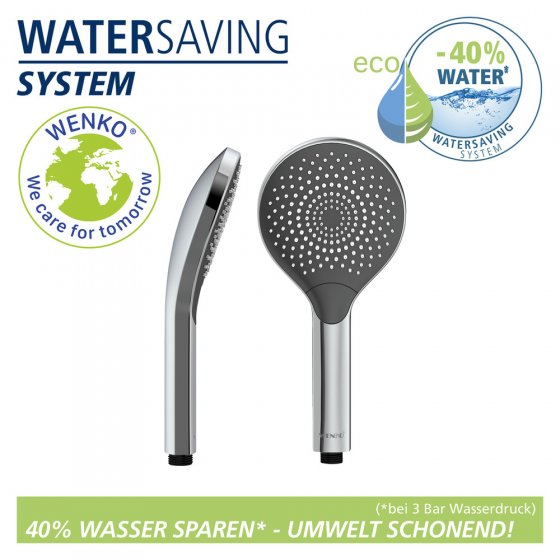 Duschkopf Watersaving Chrom, Ø 12 cm 