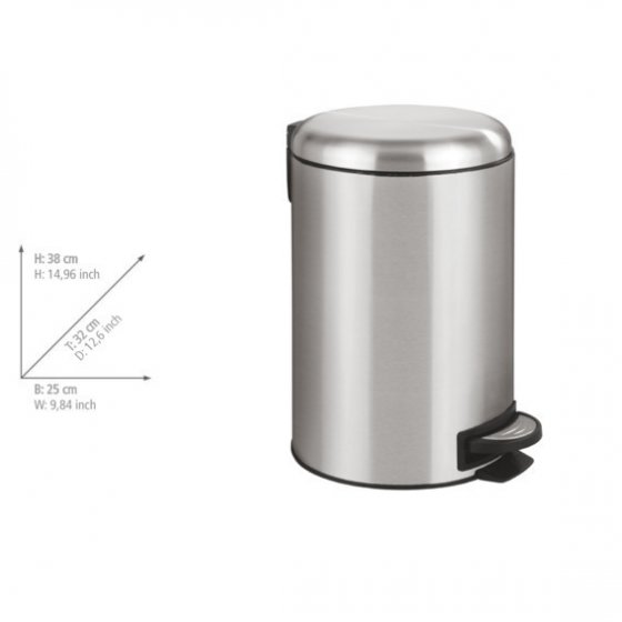 Treteimer Mod. Leman Easy Close Edelstahl 12L, mit herausnehmbarem Einsatz