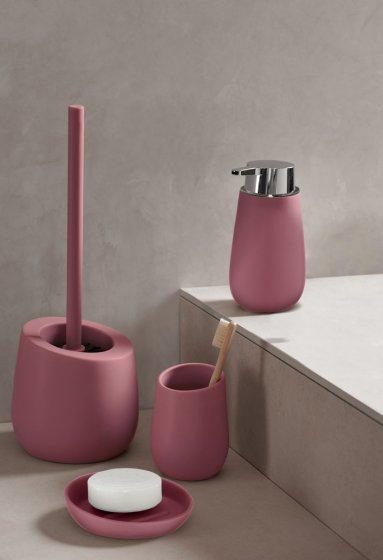WC-Garnitur Mod. Badi Altrosa Keramik, mit Silikon-Bürstenkopf