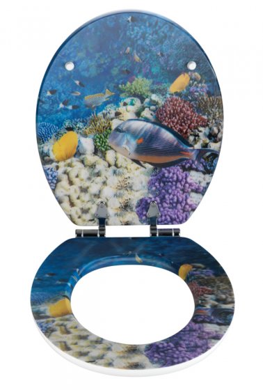WC-Sitz Mod. Fish mit 3D-Effekt, MDF, mit Absenkautomatik