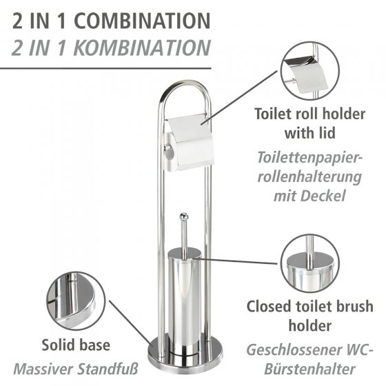 Exclusiv Stand WC-Garnitur Mod. Vasto Edelstahl, rostfrei