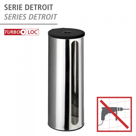 Turbo-Loc® Edelstahl Ersatzrollenhalter Mod. Detroit, rostfrei, Befestigen ohne bohren 