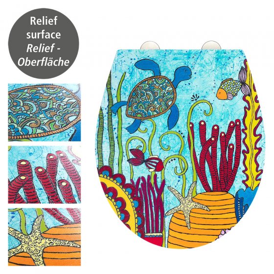 WC-Sitz Rollin'Art Mod. Under Water, mit Relief Oberfläche und Absenkautomatik 