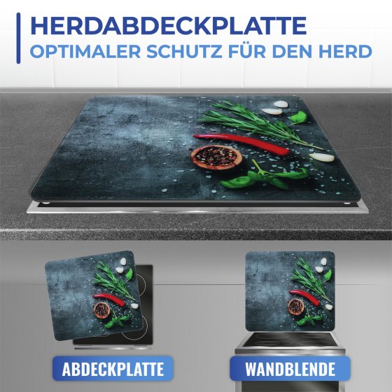 Multi-Platte Mod. Rosmarin, Spritzschutz, Herdblende, Schneidbrett 