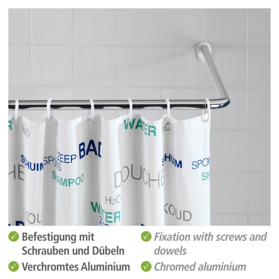 Winkelstange Universal extra stark Chrom, 3 verschiedene Kombinationsmöglichkeiten 