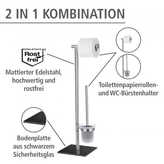 Stand WC-Garnitur Mod. Lima Edelstahl, rostfrei