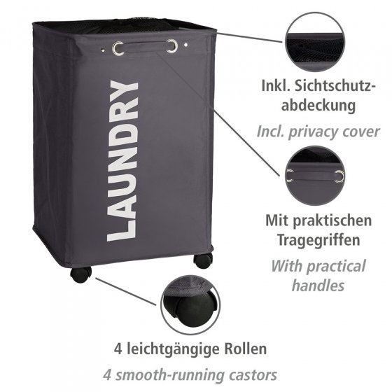 Wäschesammler Mod. Quadro Grau, Fassungsvermögen: 79 Liter 