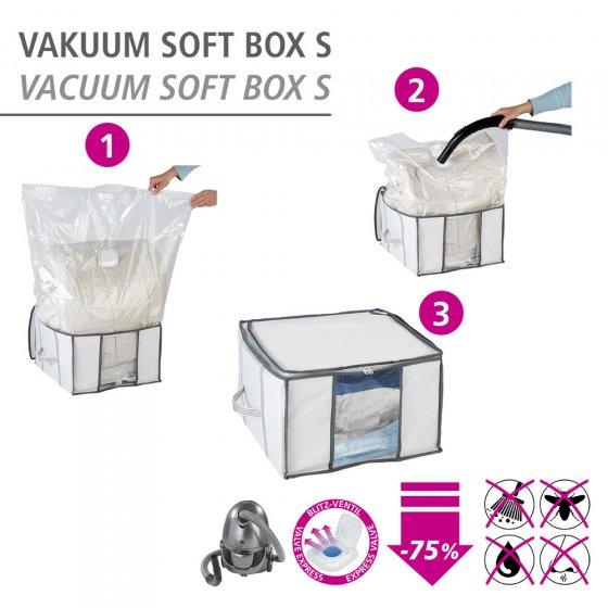 Vakuum Soft Box S, bis zu 75 % Platzersparnis 