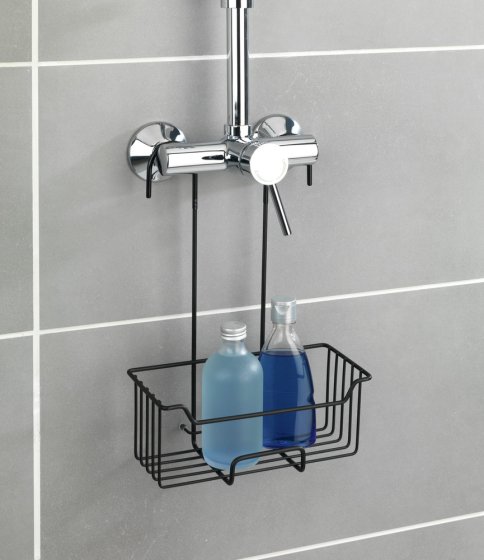 Thermostat-Dusch-Caddy Mod. Milo Schwarz matt Edelstahl, rostfrei 