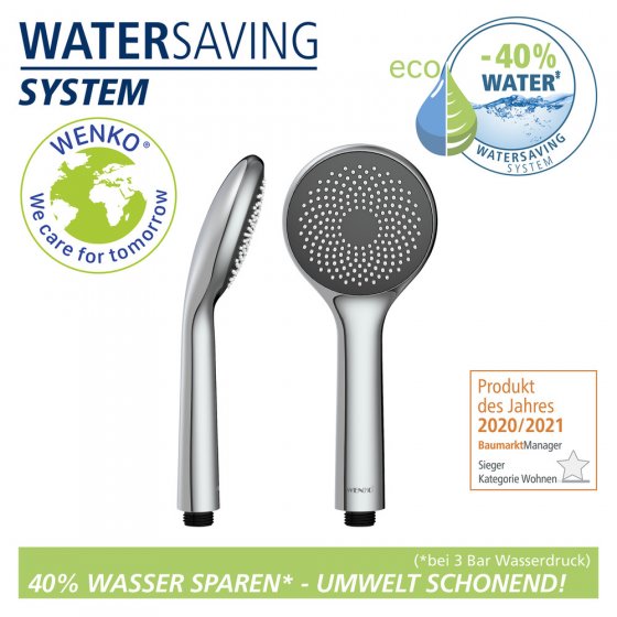 Duschkopf Watersaving Ø 9,6 cm, mit Wasserspar-System 