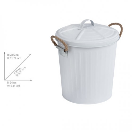 Kosmetikeimer Mod. Gara Weiß matt, 6 Liter