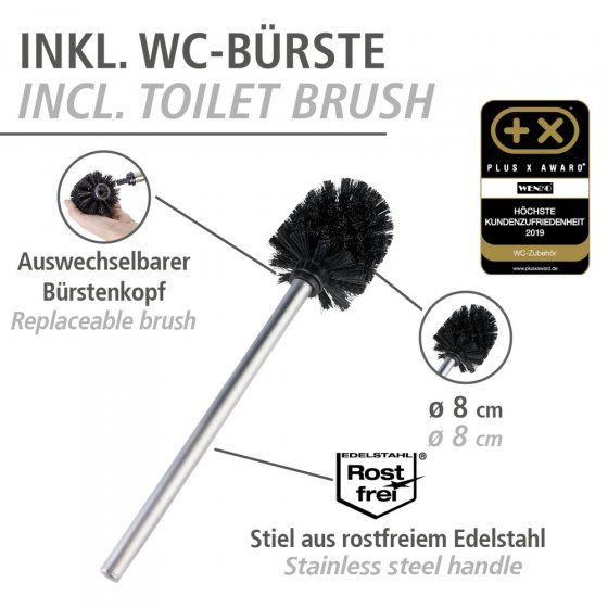 Stand WC-Garnitur Mod. Rivalta Bambus, integrierter Toilettenpapierhalter und WC-Bürstenhalter
