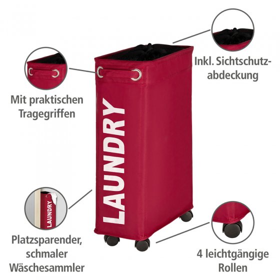 Wäschesammler Mod. Corno Rot, Wäschekorb, 43 l 