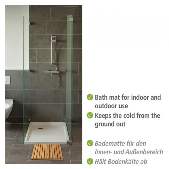 Baderost Mod. Indoor & Outdoor Bambus, 50 x 50 cm, mit rutschhemmender Unterseite 
