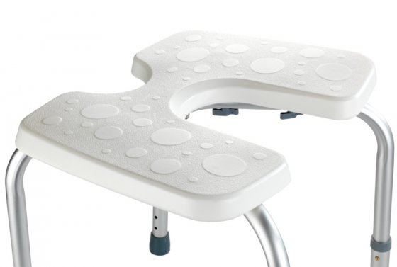 Hygienehocker Mod. Secura, höhenverstellbar, 120 kg Tragkraft