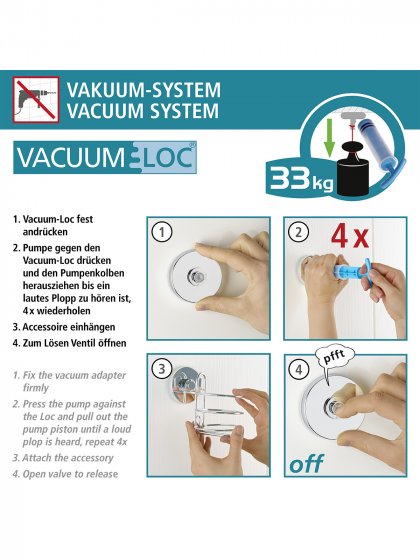 Vacuum-Loc® Duschabzieher, Befestigen ohne bohren 