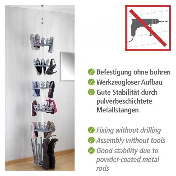 Teleskop-Schuhregal Mod. Achilles, für 30 Paar Schuhe und 6 Paar Stiefel 
