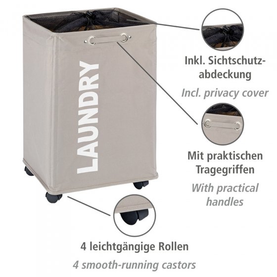 Wäschesammler Mod. Quadro Taupe, Fassungsvermögen: 79 Liter 
