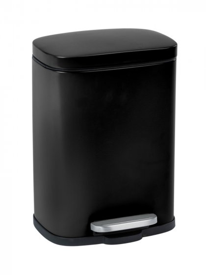 Treteimer Mod. Leno, Schwarz 5 L, Easy-Close Absenkautomatik 
