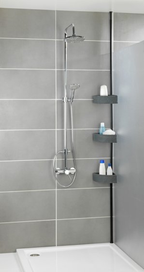 Teleskop-Eckregal Mod. Villata, mit 3 Körben aus hochwertigem Polyresin 