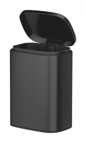 Wand-Kosmetikeimer Mod. Sare Schwarz 5 L, Easy Close Absenkautomatik 