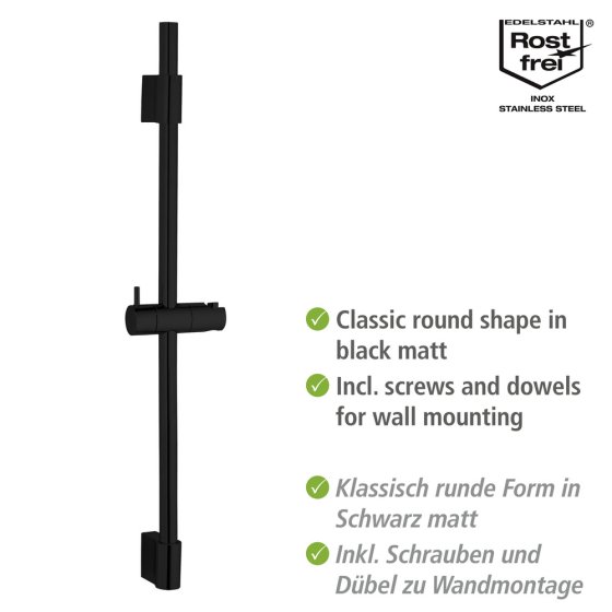 Duschstange Mod. Classic Schwarz 70 cm, 70 cm 