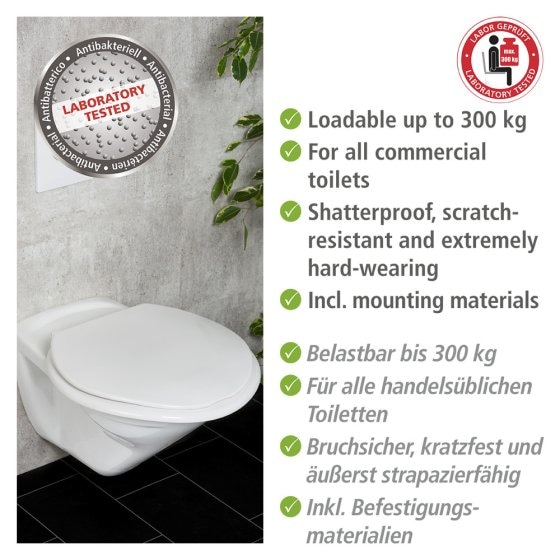 WC-Sitz Mod. Torino XXL, aus antibakteriellem Duroplast, belastbar bis 300 kg 