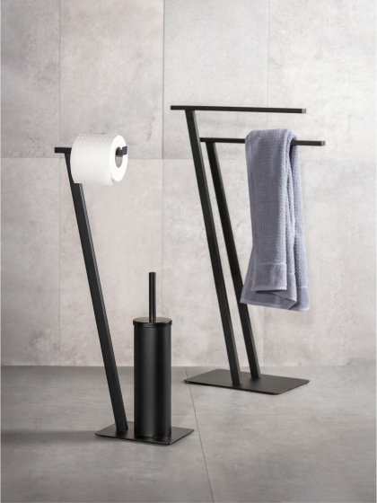 Handtuchständer Mod. Lirio Schwarz matt, mit 2 Handtuchstangen 
