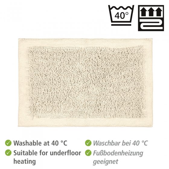 Badematte Mod. Sidyma Beige, aus 100 % zertifizierter Bio-Baumwolle 