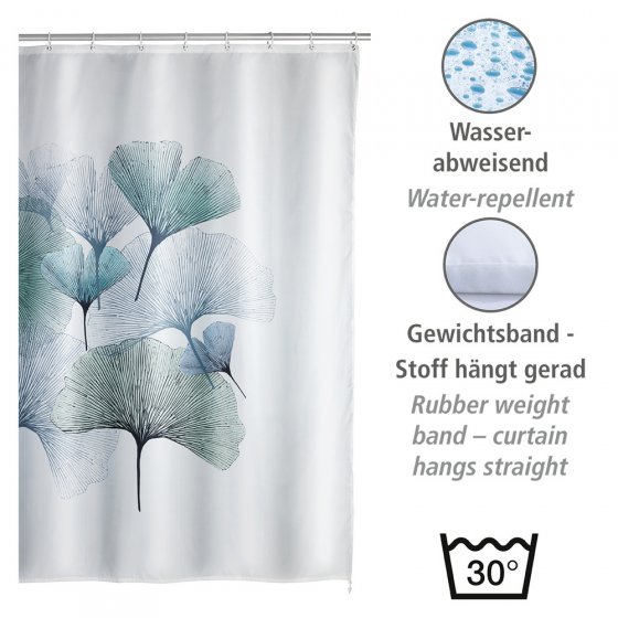 Anti-Schimmel Duschvorhang Mod. Ginkgo, antibakteriell beschichtet 