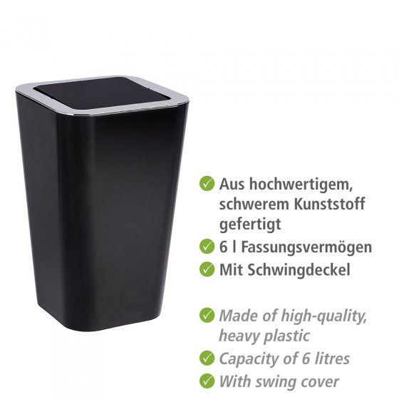 Schwingdeckeleimer Mod. Candy Black, 6 Liter 