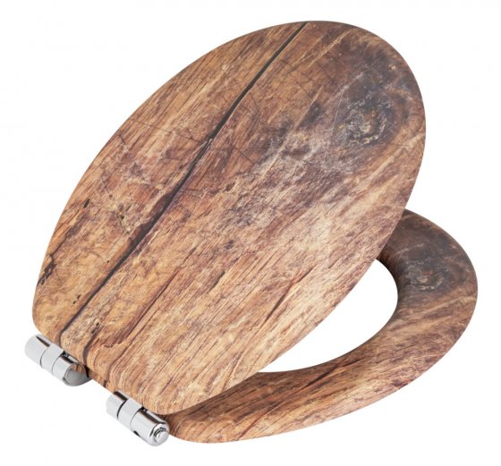 WC-Sitz Mod. Rustic Braun, aus FSC® zertifiziertem MDF 