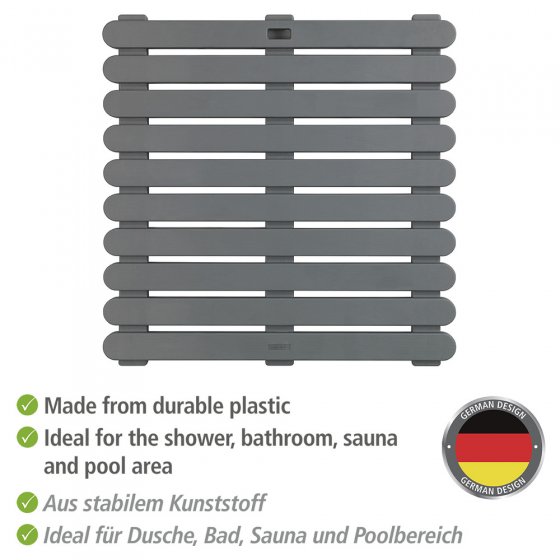 Duschmatte Mod. Indoor & Outdoor Grau 55 x 55 cm, mit rutschhemmender Struktur 