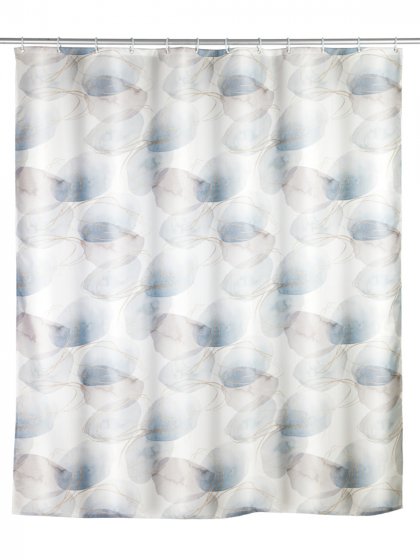 Anti-Schimmel Duschvorhang Mod. Navan, Textil (Polyester), 180 x 200 cm, wasserabweisend, waschbar 