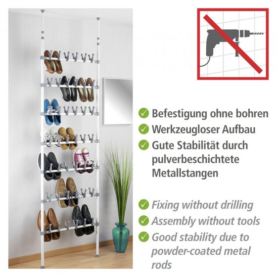 Teleskop Schuhregal Mod. Atlas, für 42 Paar Schuhe