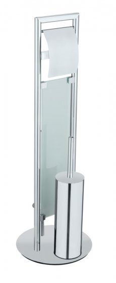 Edelstahl Stand WC Garnitur Mod. Sulmona, WC-Bürste mit Silikon-Bürstenkopf