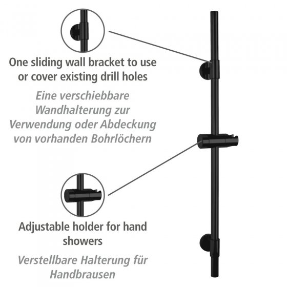 Duschstange Mod. Basic Schwarz, 66 cm 